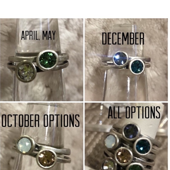 Swarovski Crystal Birthstone Solitaire Stackable Rings- sz 6, 7 or 8- Boutuque - Picture 7 of 11